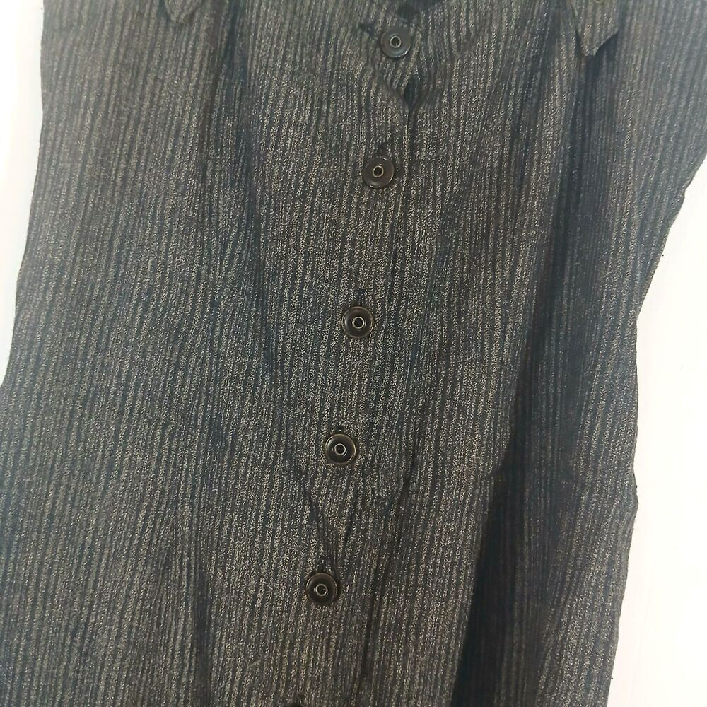 Vintage Le Chateau Ribbed Knit Midi Dress Black Large 90s Grunge Goth - Picture 5 of 10